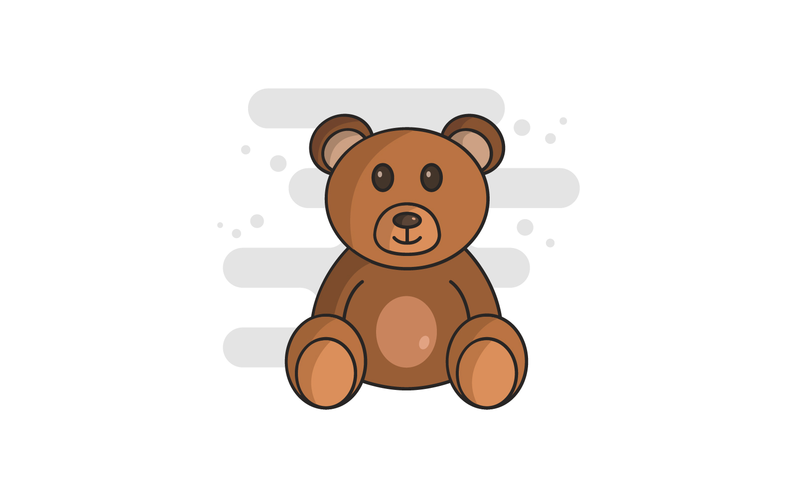 Teddy bear illustrated in vector on a white background