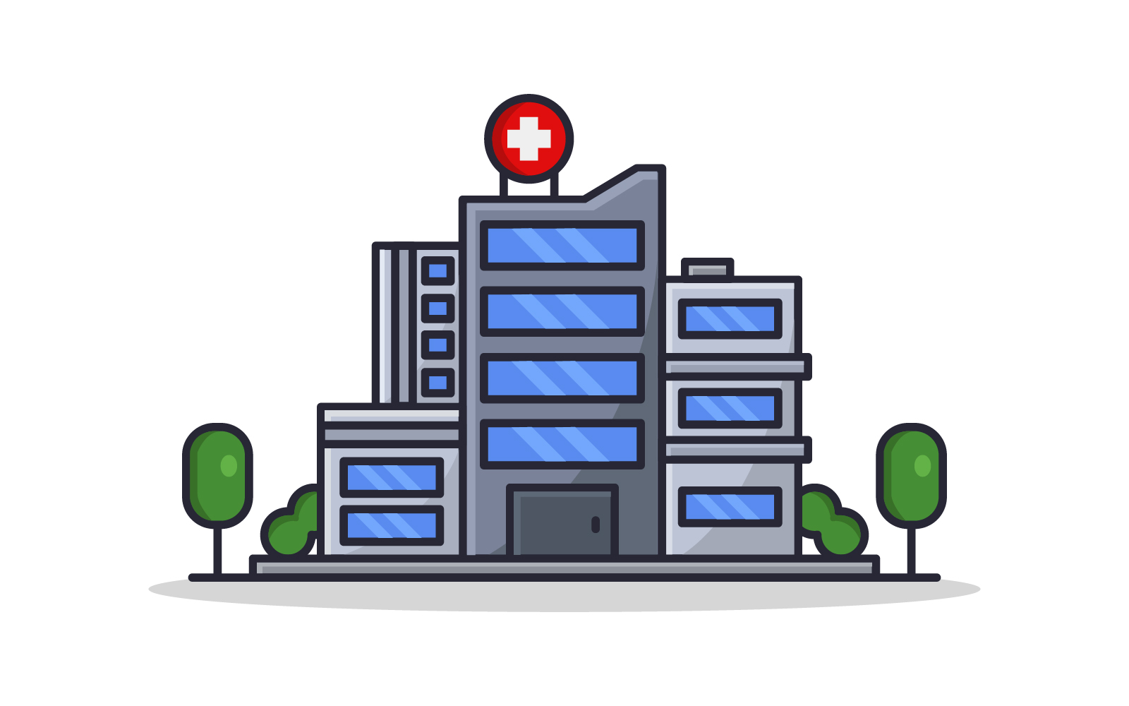 Hospital illustrated in vector
