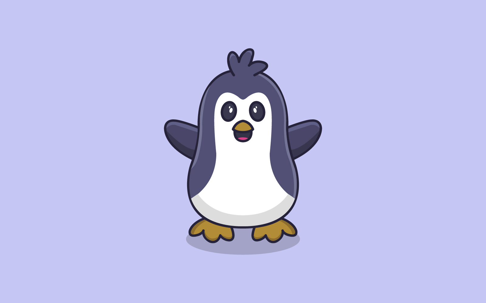 Penguin in vector on white background