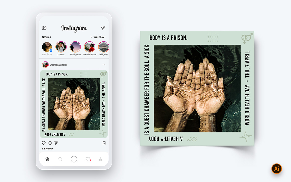 World Health Day Social Media Instagram Post Design Template-09