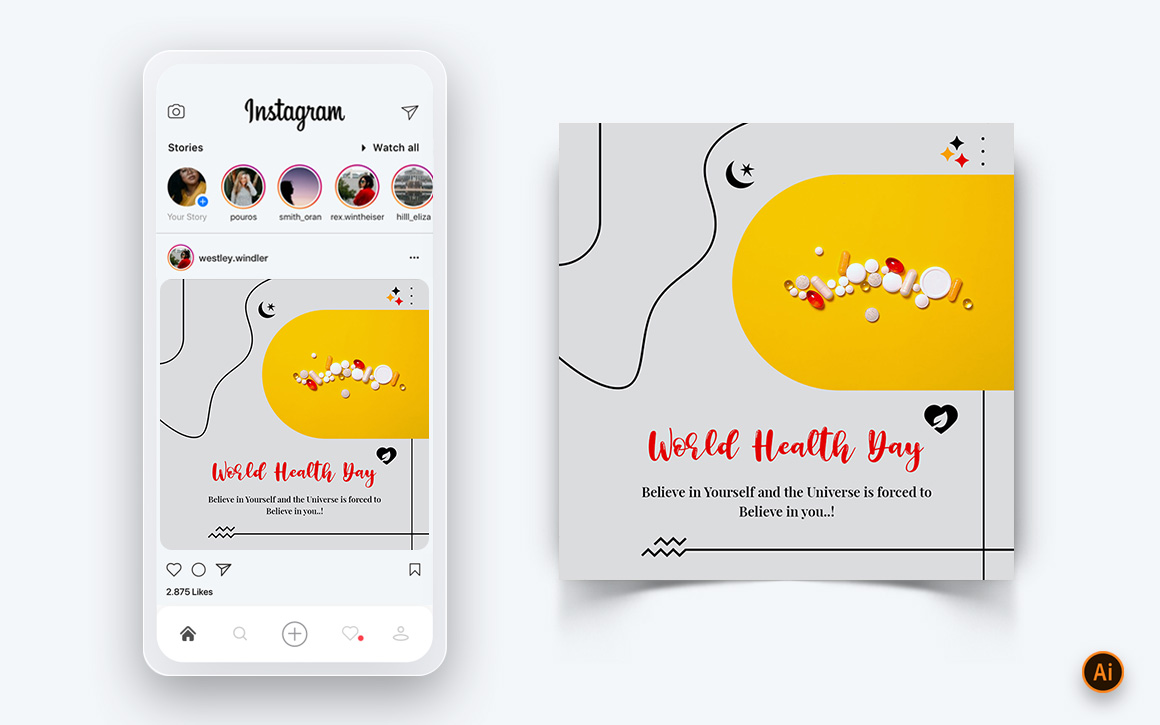 World Health Day Social Media Instagram Post Design Template-11