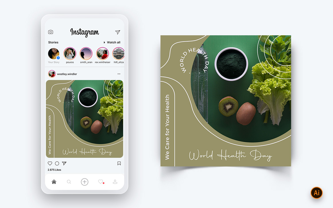 World Health Day Social Media Instagram Post Design Template-16