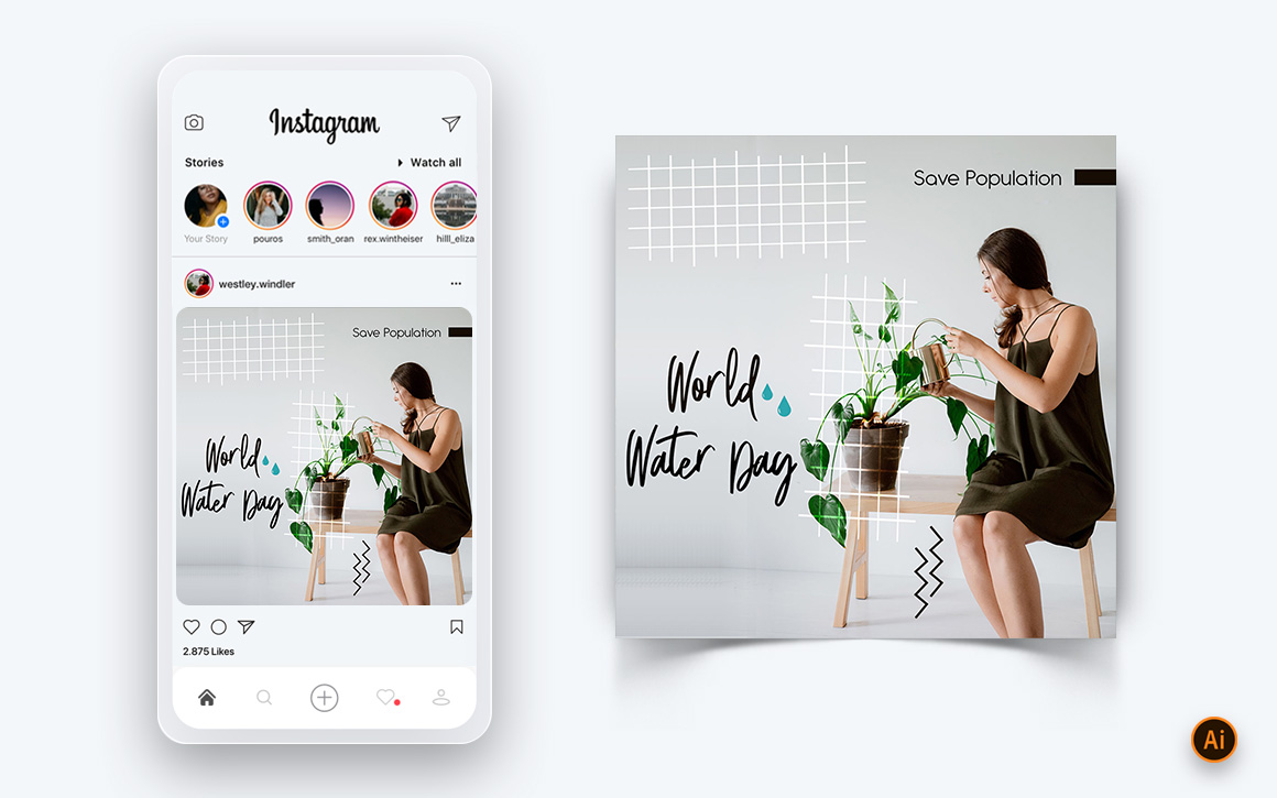 World Water Day Social Media Instagram Post Design Template-17