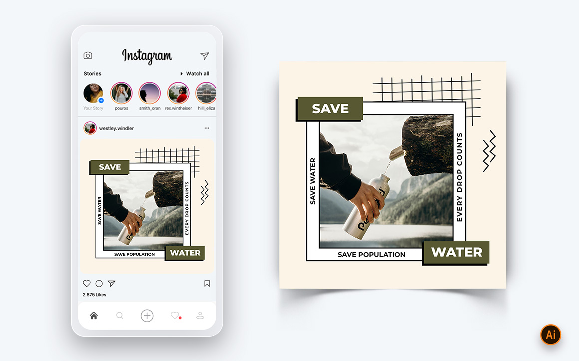 World Water Day Social Media Instagram Post Design Template-20