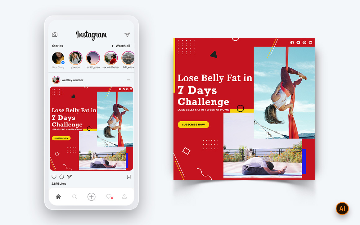 Yoga and Meditation Social Media Instagram Post Design Template-05