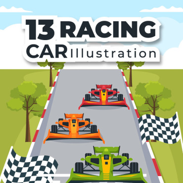 Racing Car Illustrations Templates 264312