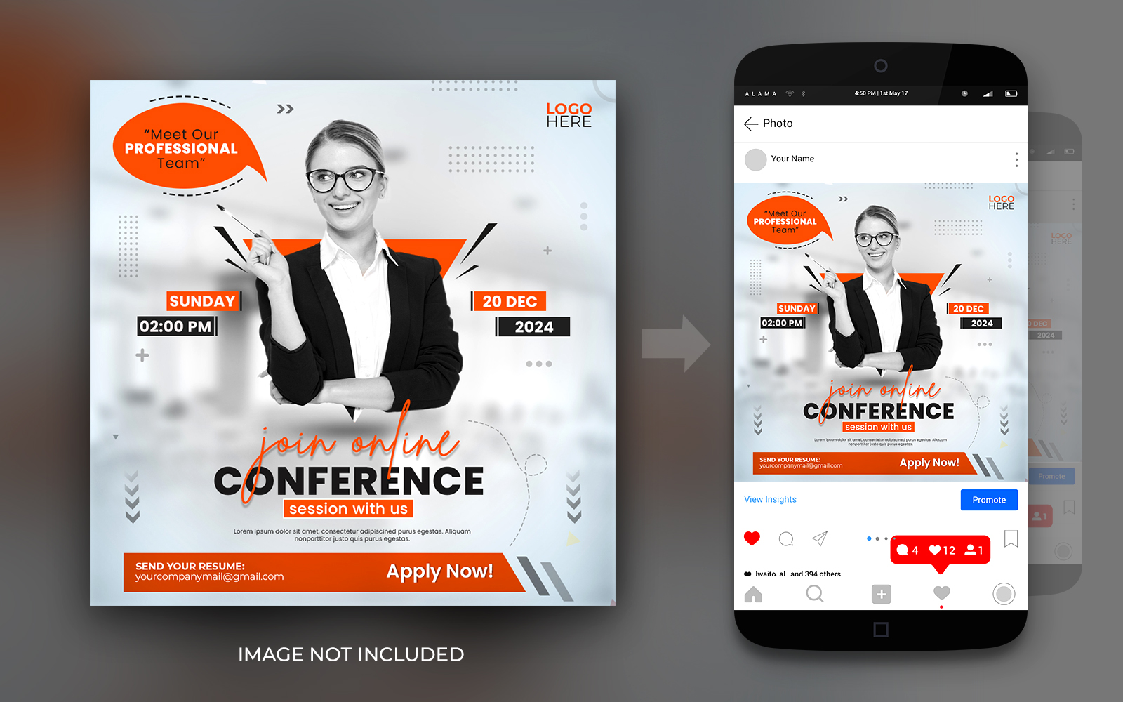 Online Conference Live Webinar Corporate Social Media Instagram Or Facebook Promotion Template