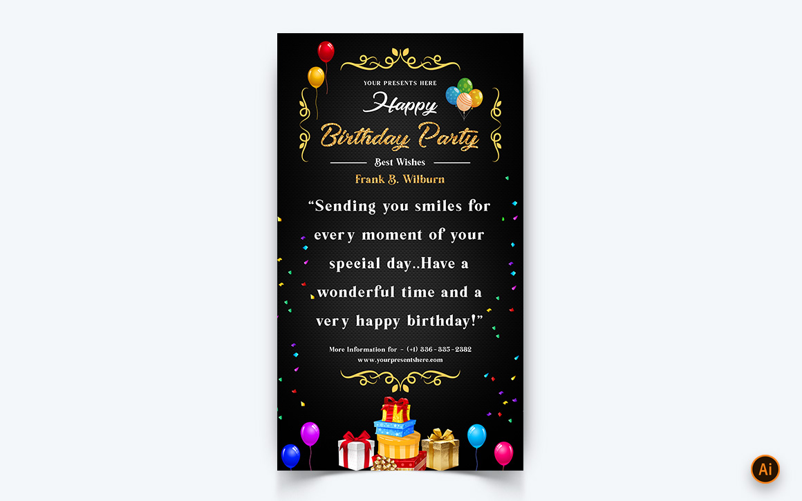 Birthday Party Celebration Social Media Story Design Template-11