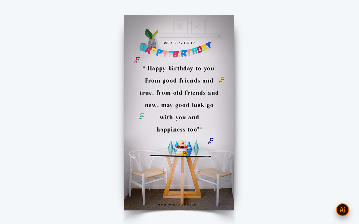 Birthday Party Celebration Social Media Story Design Template-13