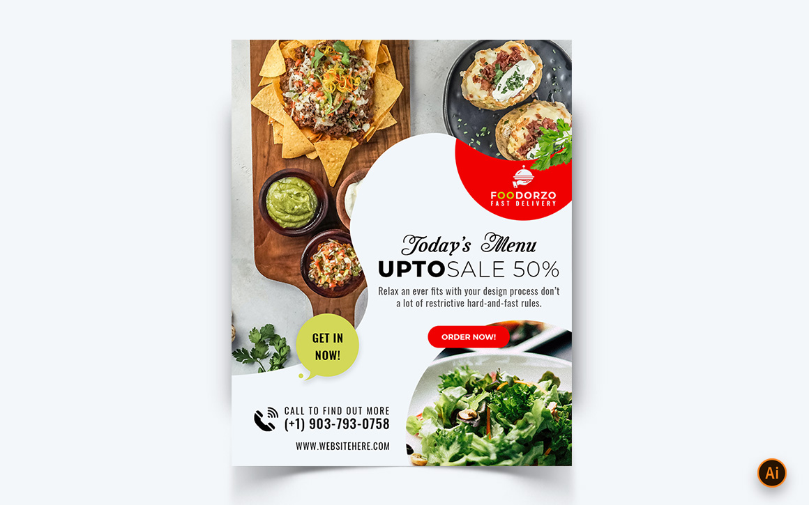 Food Restaurant Offers Social Media Instagram Feed Design Template-05