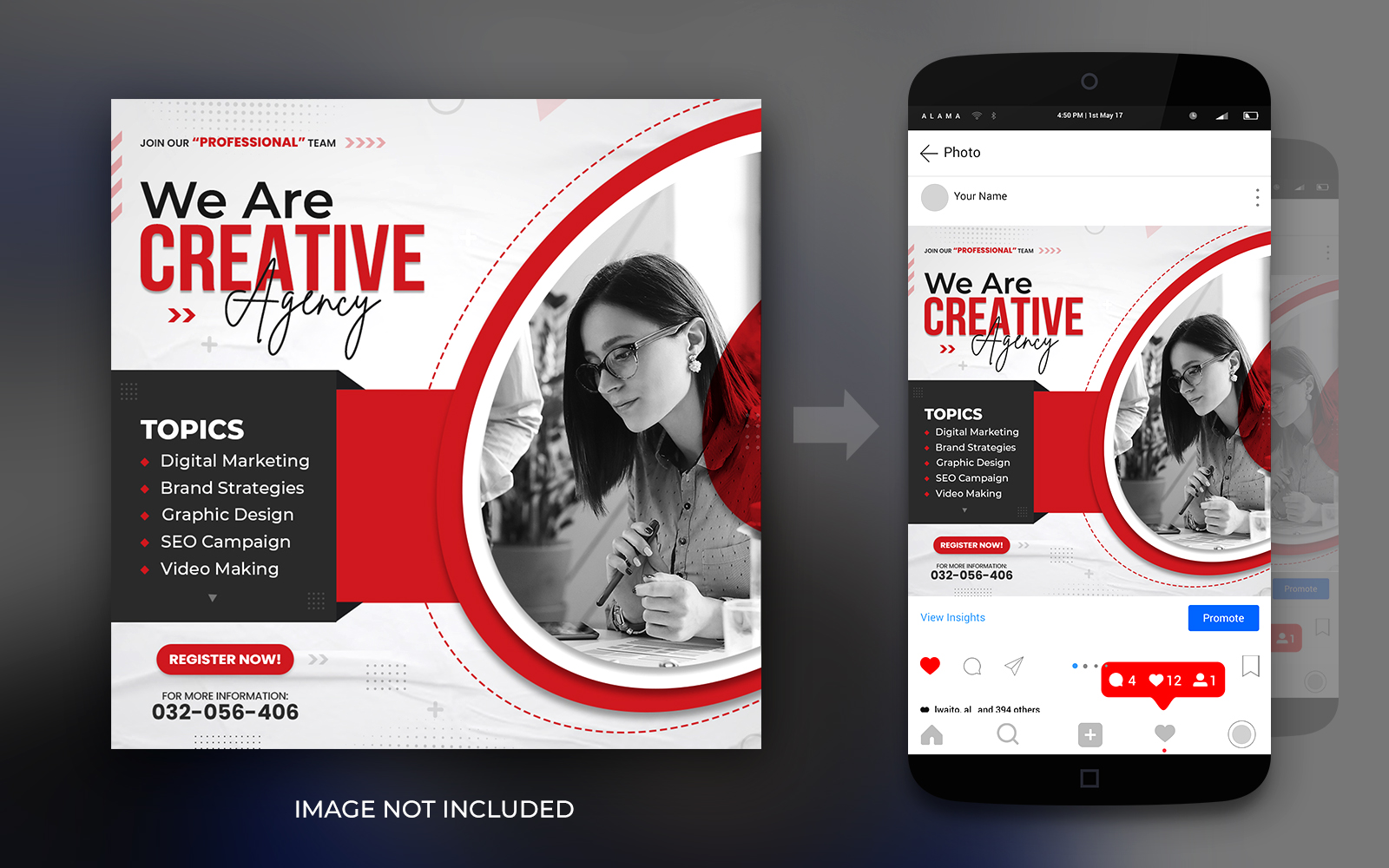 We Are Creative Agency And Corporate Business Social Media Post Banner Design Template