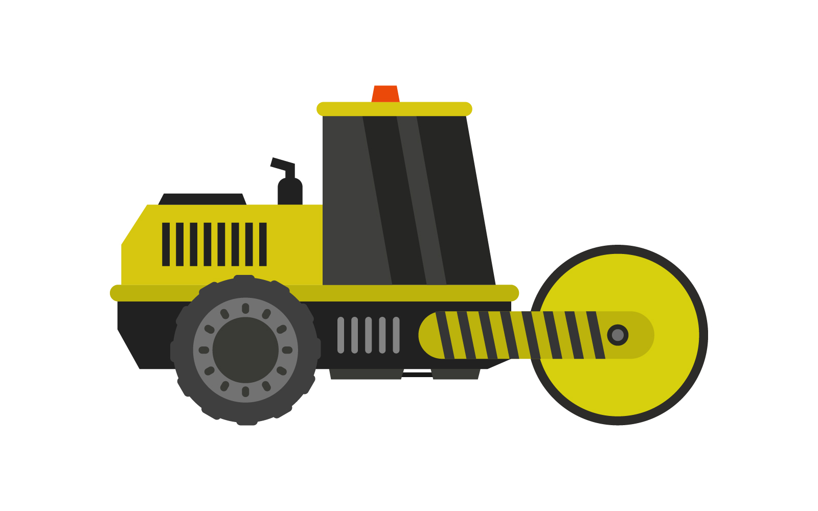 Road roller illustrated in vector on a white