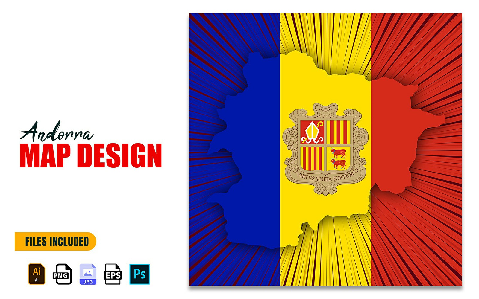 Andorra National Day Map Design Illustration