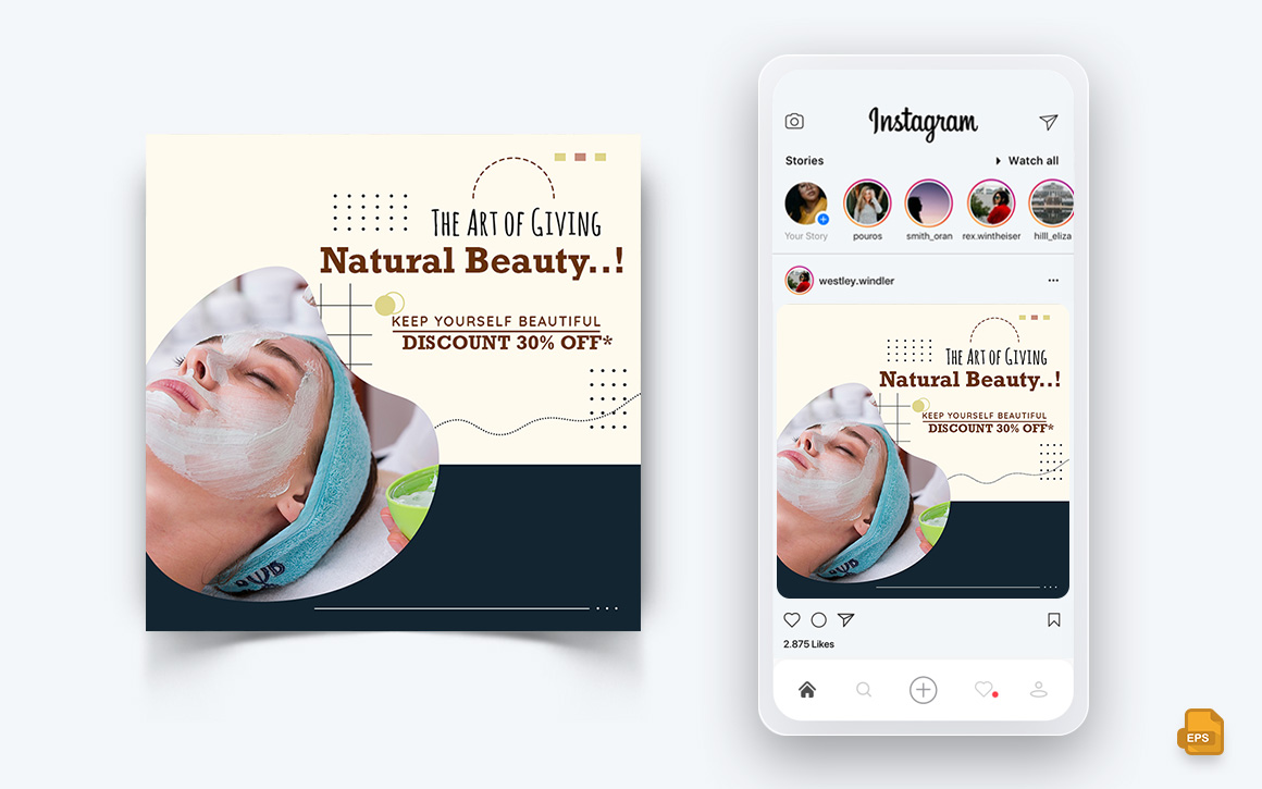 Beauty Salon and Spa Social Media Instagram Post Design-35