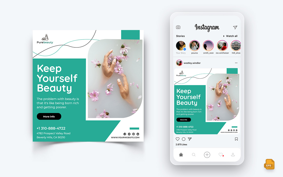 Beauty Salon and Spa Social Media Instagram Post Design-48