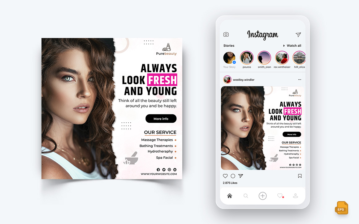 Beauty Salon and Spa Social Media Instagram Post Design-49