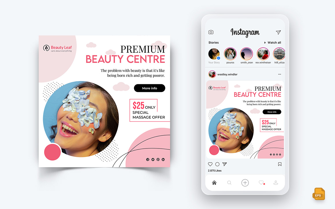 Beauty Salon and Spa Social Media Instagram Post Design-52