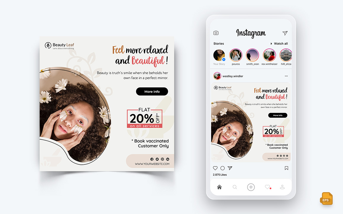 Beauty Salon and Spa Social Media Instagram Post Design-56