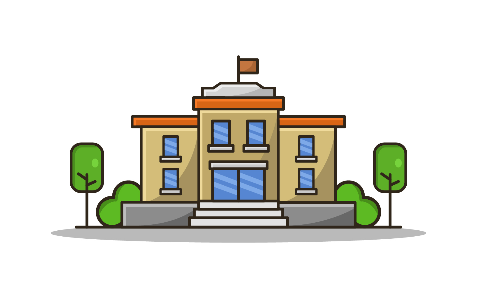 School illustrated in vector on background