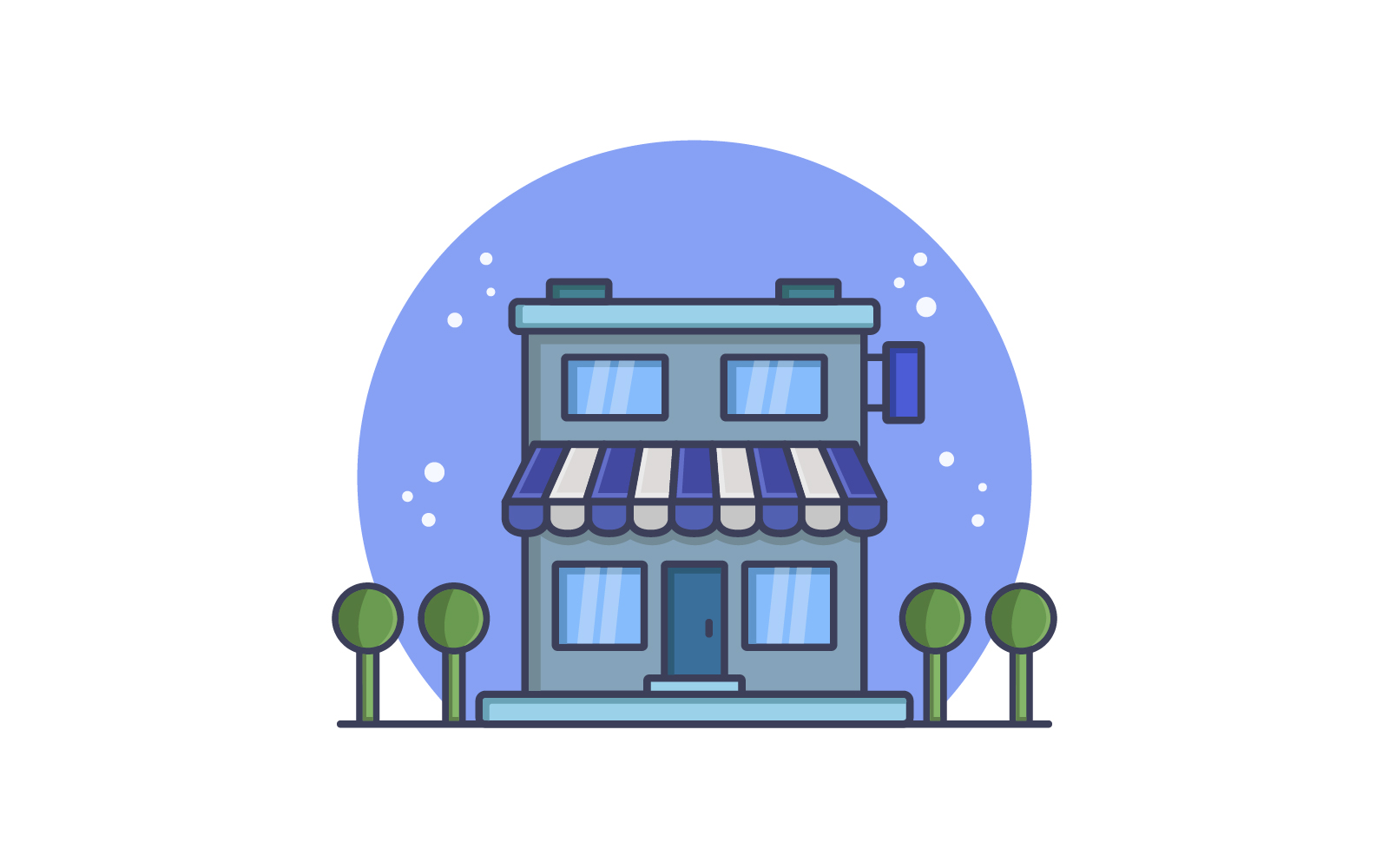 Shop illustrated in vector on a background