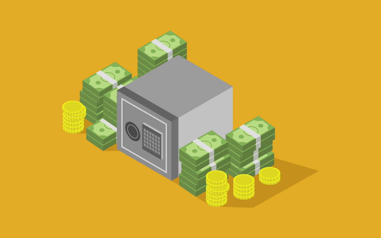 Isometric money illustrated in vector on background