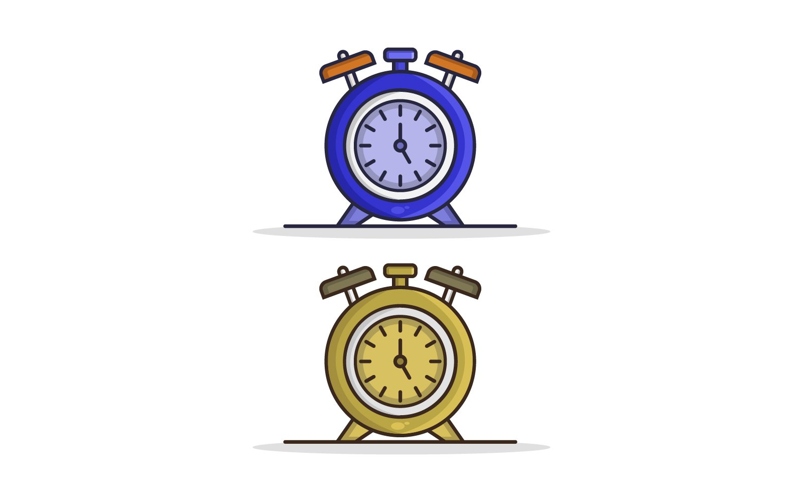 Alarm clock in vector on background