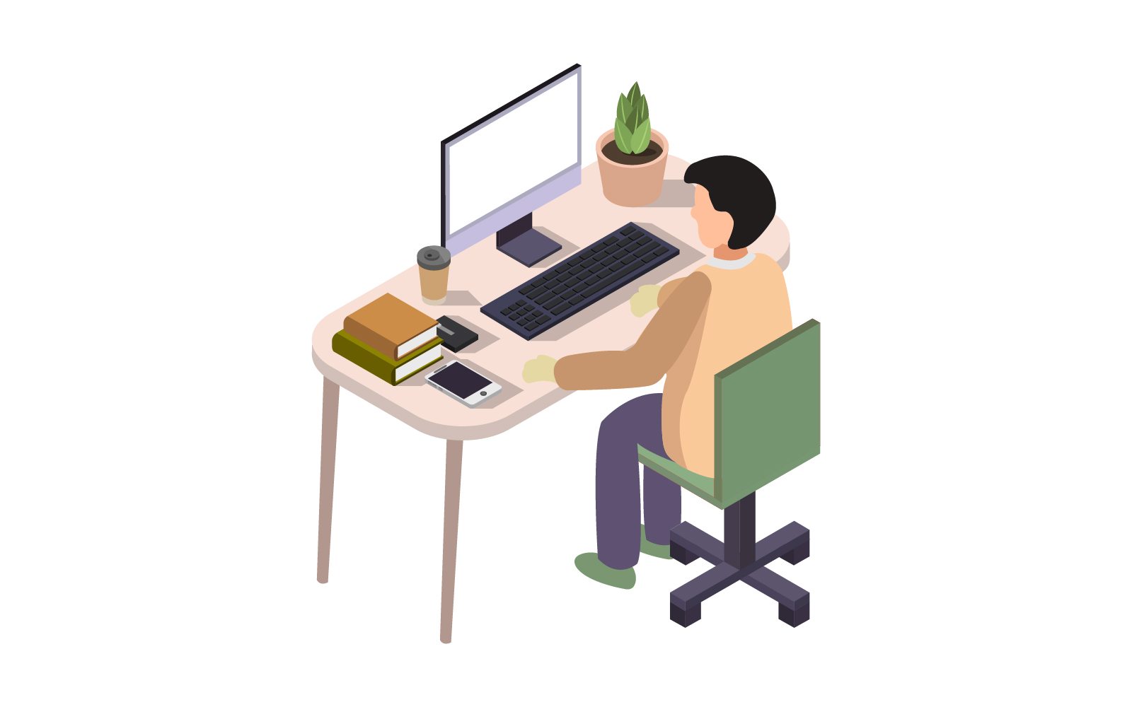 Studying online isometric in vector on background
