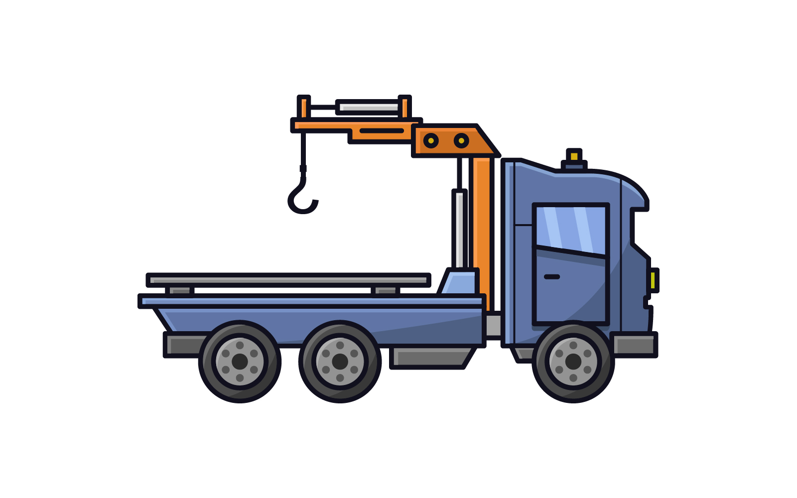 Tow truck illustrated in vector on background
