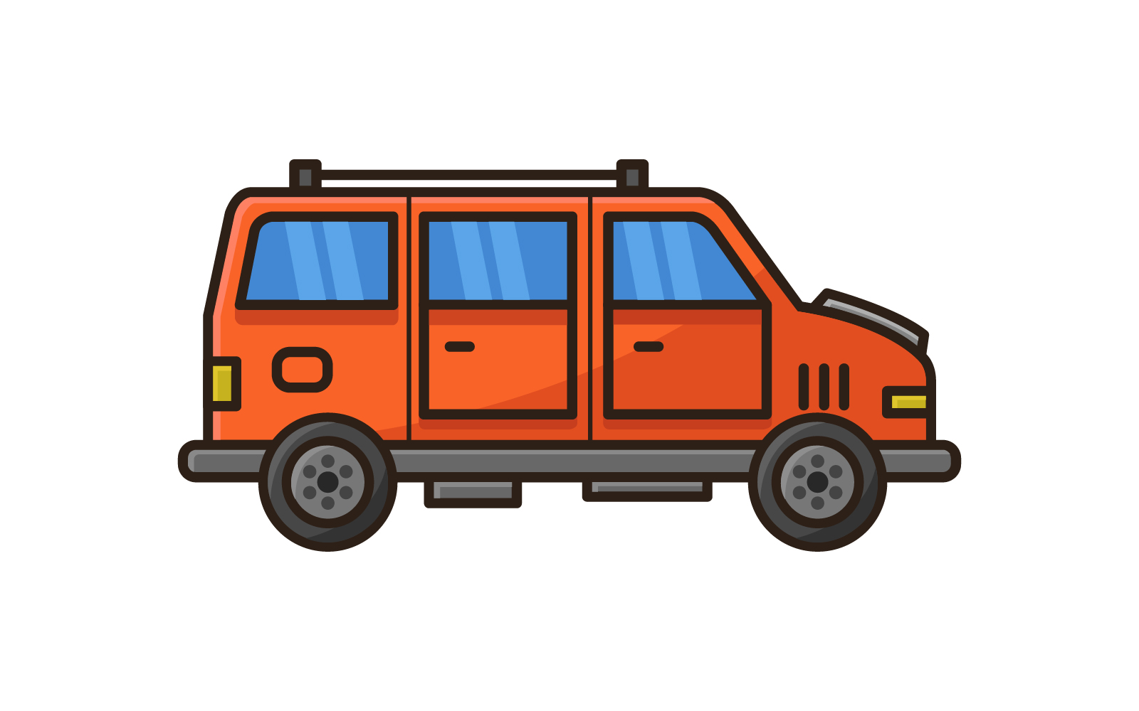 Van illustrated in vector on a background