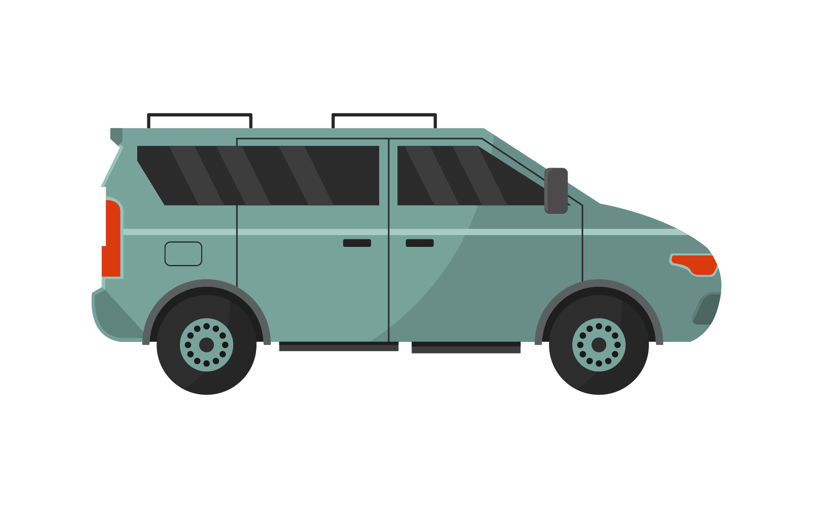 Van illustrated in vector on white  background