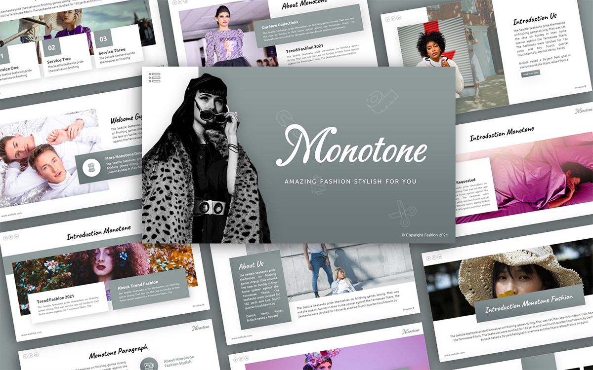 Monotone Fashion Multipurpose PowerPoint Presentation Template