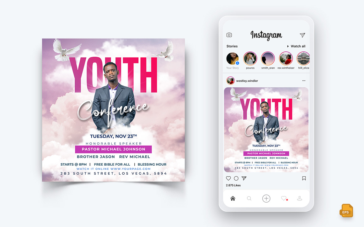 Church Motivational Speech Social Media Instagram Post Design-08