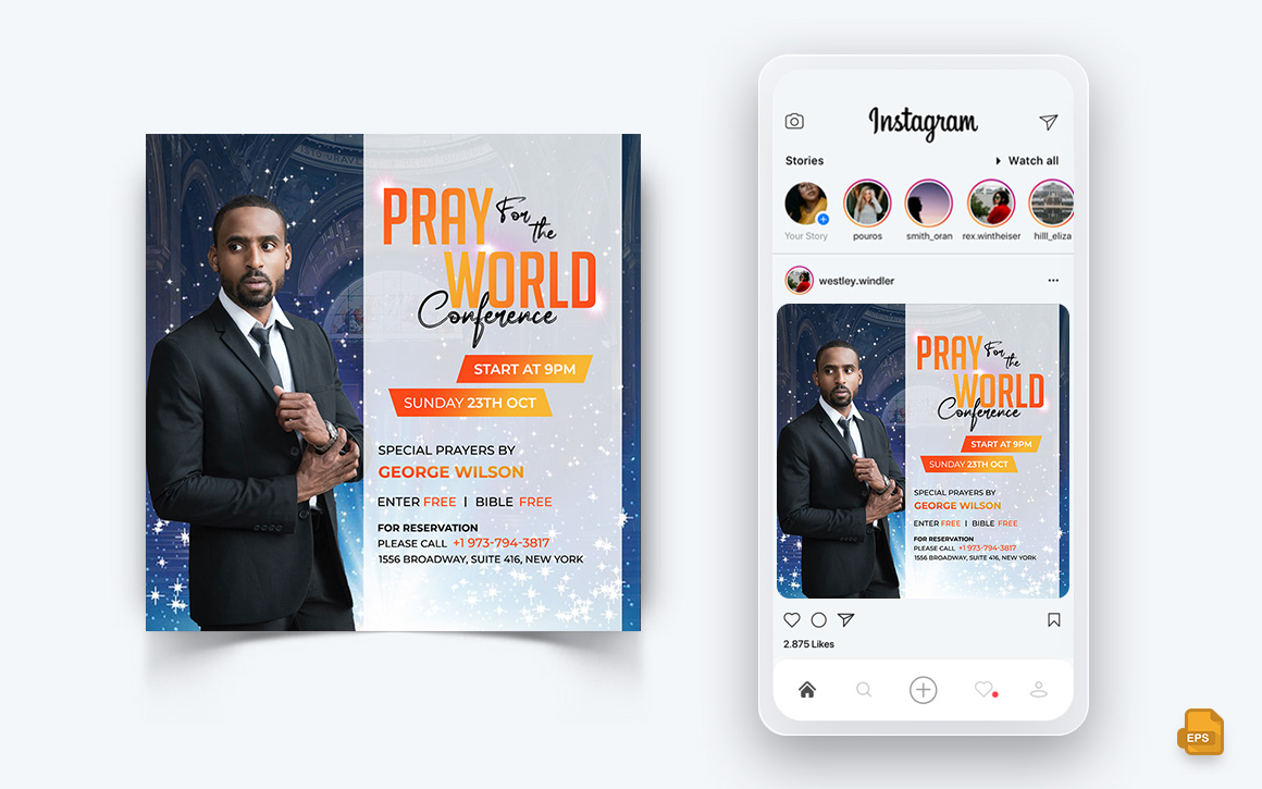 Church Motivational Speech Social Media Instagram Post Design-12