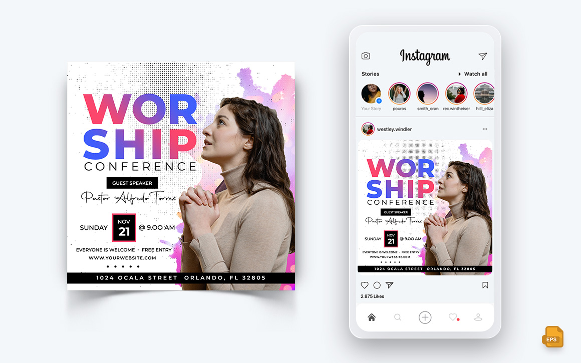 Church Motivational Speech Social Media Instagram Post Design-20