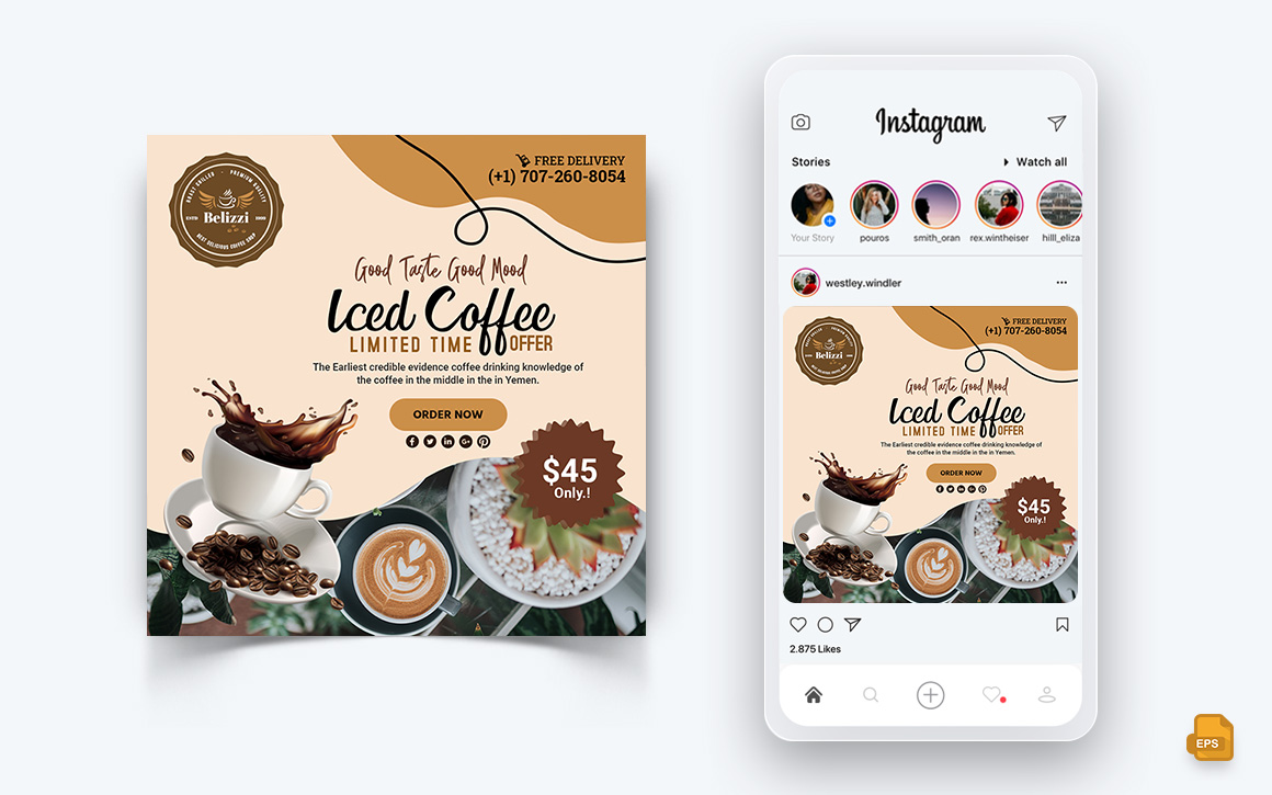 Coffee Shop Social Media Instagram Post Design-09