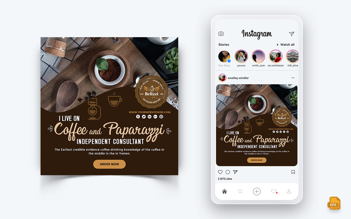 Coffee Shop Social Media Instagram Post Design-16