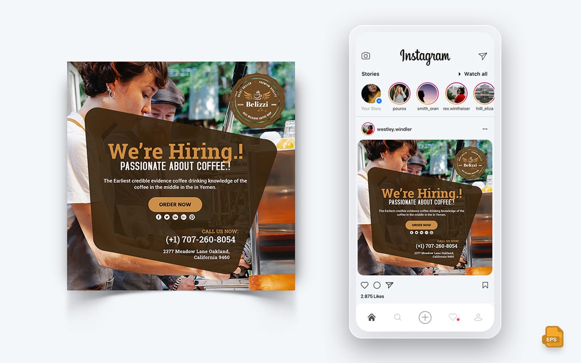 Coffee Shop Social Media Instagram Post Design-17