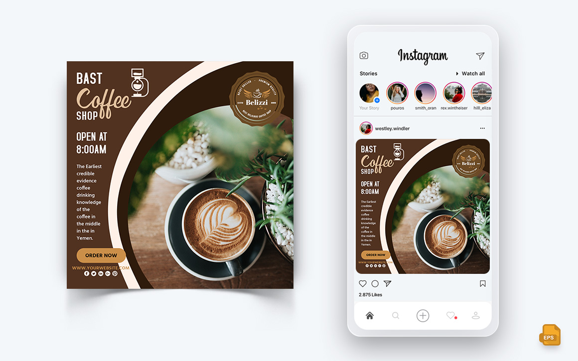 Coffee Shop Social Media Instagram Post Design-18