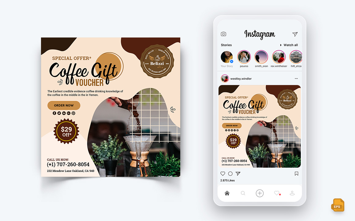 Coffee Shop Social Media Instagram Post Design-19