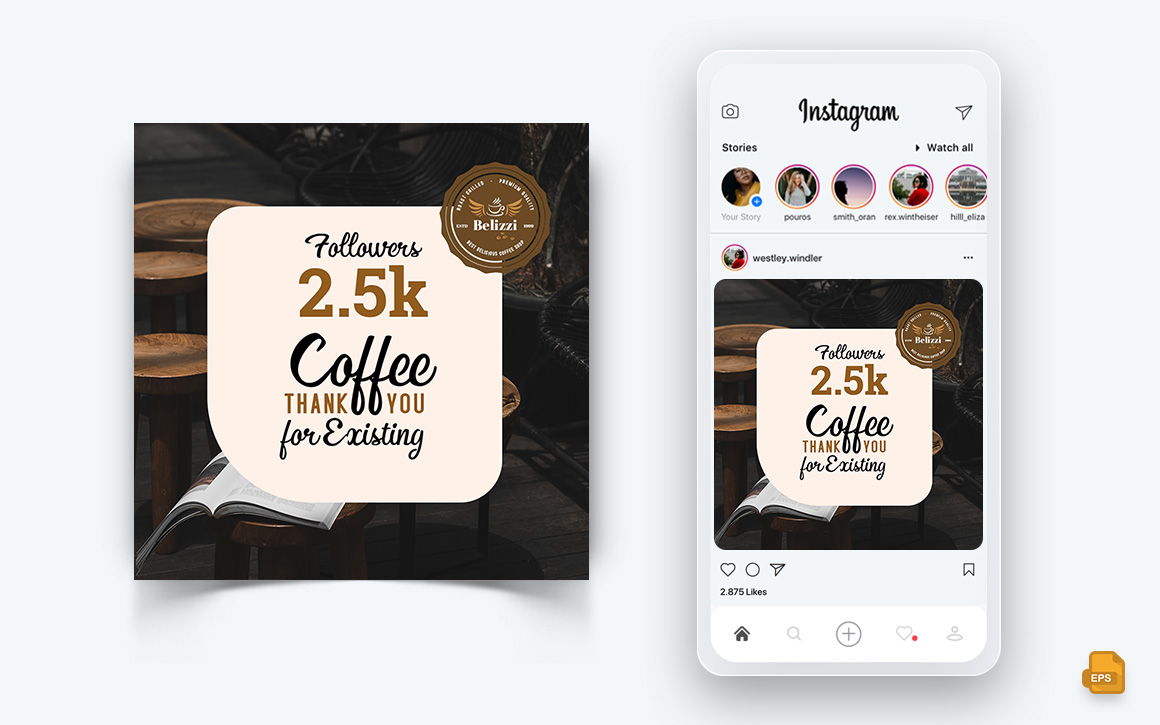 Coffee Shop Social Media Instagram Post Design-22