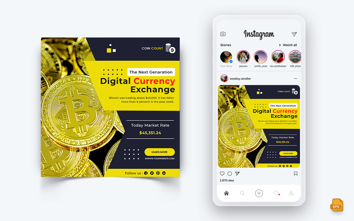 CryptoCurrency Social Media Instagram Post Design-07