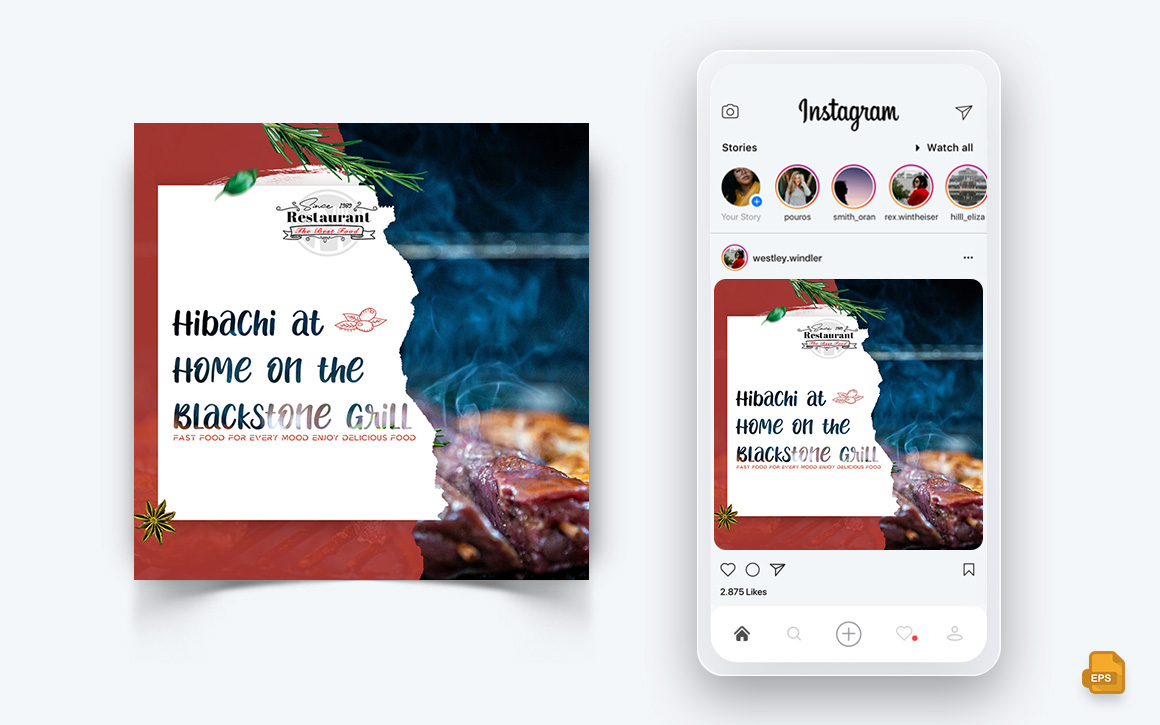 Food and Restaurant Offers Discounts Service Social Media Instagram Post Design-01