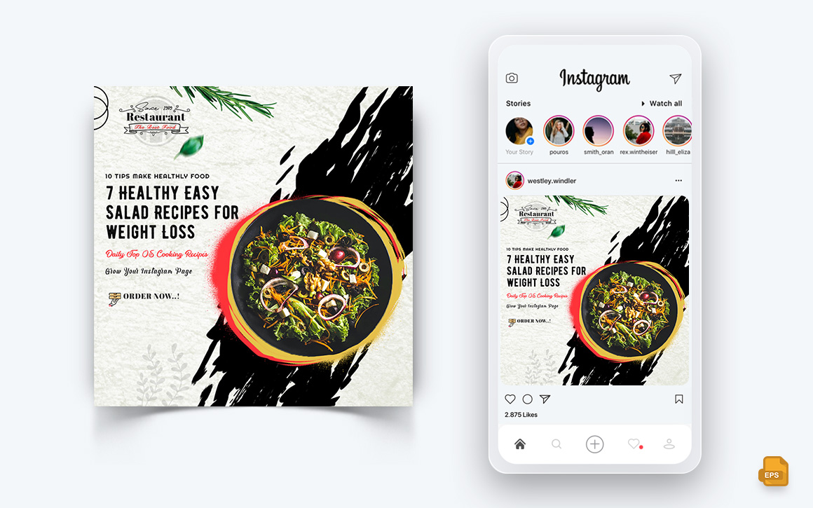 Food and Restaurant Offers Discounts Service Social Media Instagram Post Design-05