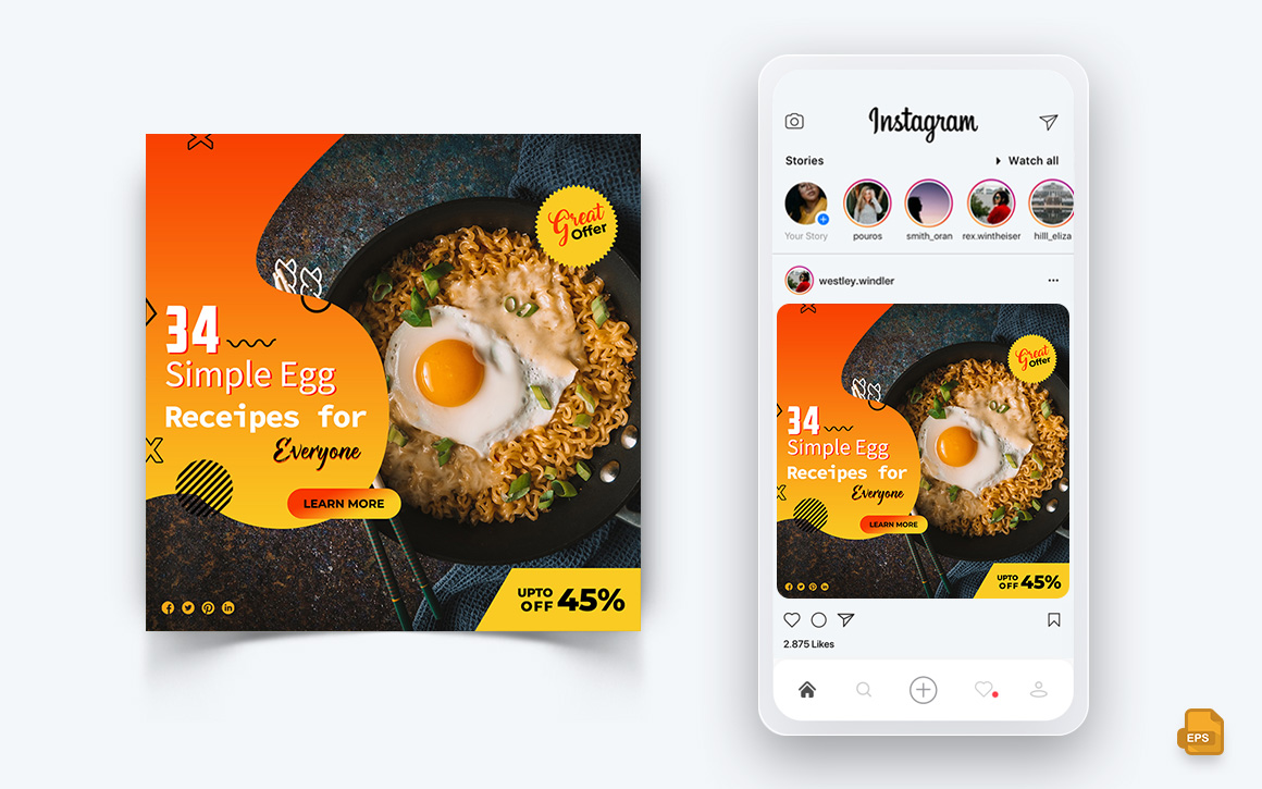 Food and Restaurant Offers Discounts Service Social Media Instagram Post Design-08