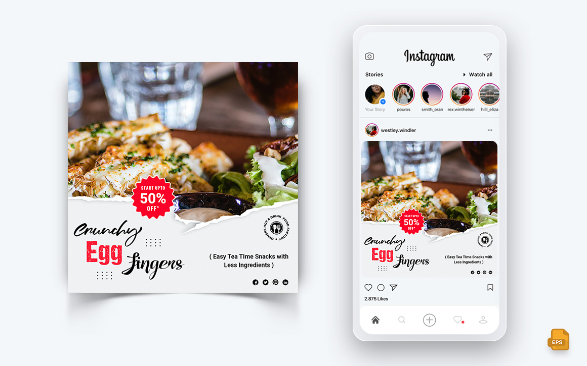 Food and Restaurant Offers Discounts Service Social Media Instagram Post Design-15