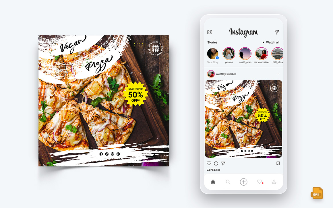 Food and Restaurant Offers Discounts Service Social Media Instagram Post Design-18