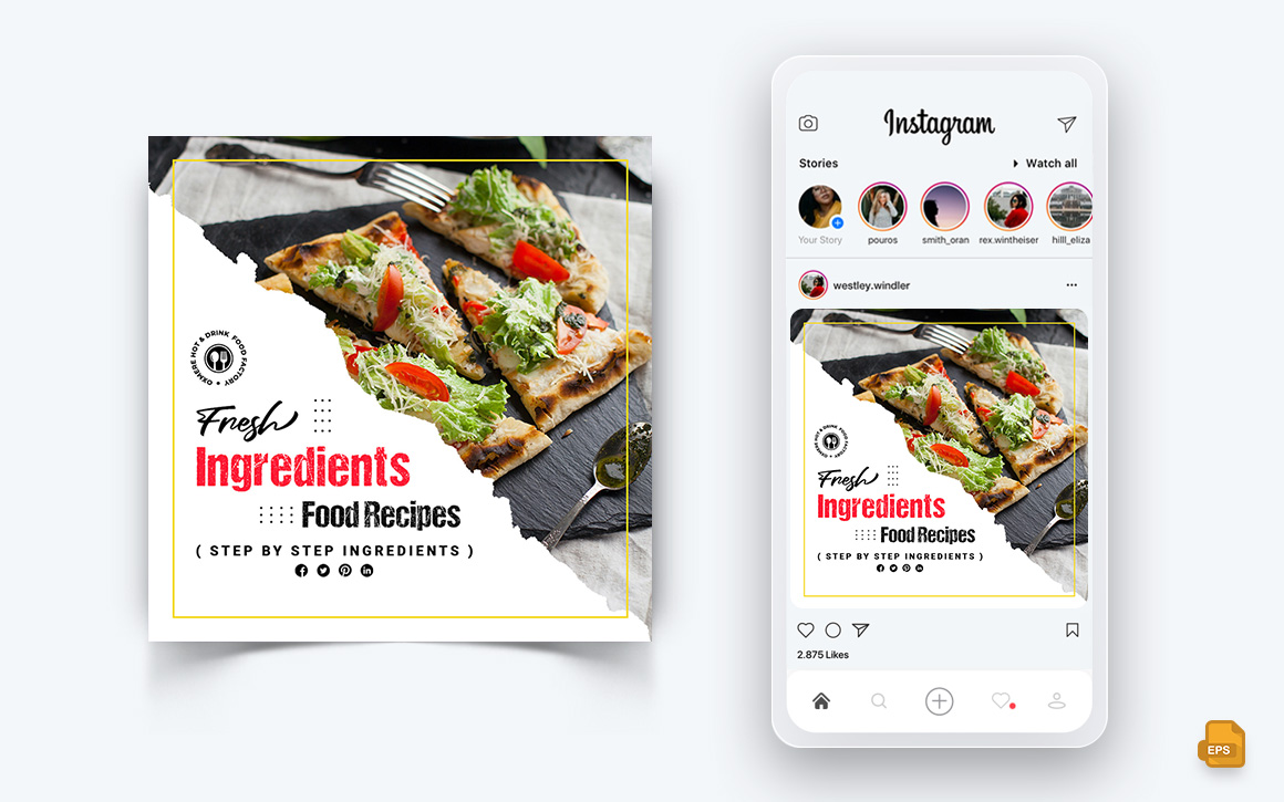 Food and Restaurant Offers Discounts Service Social Media Instagram Post Design-20