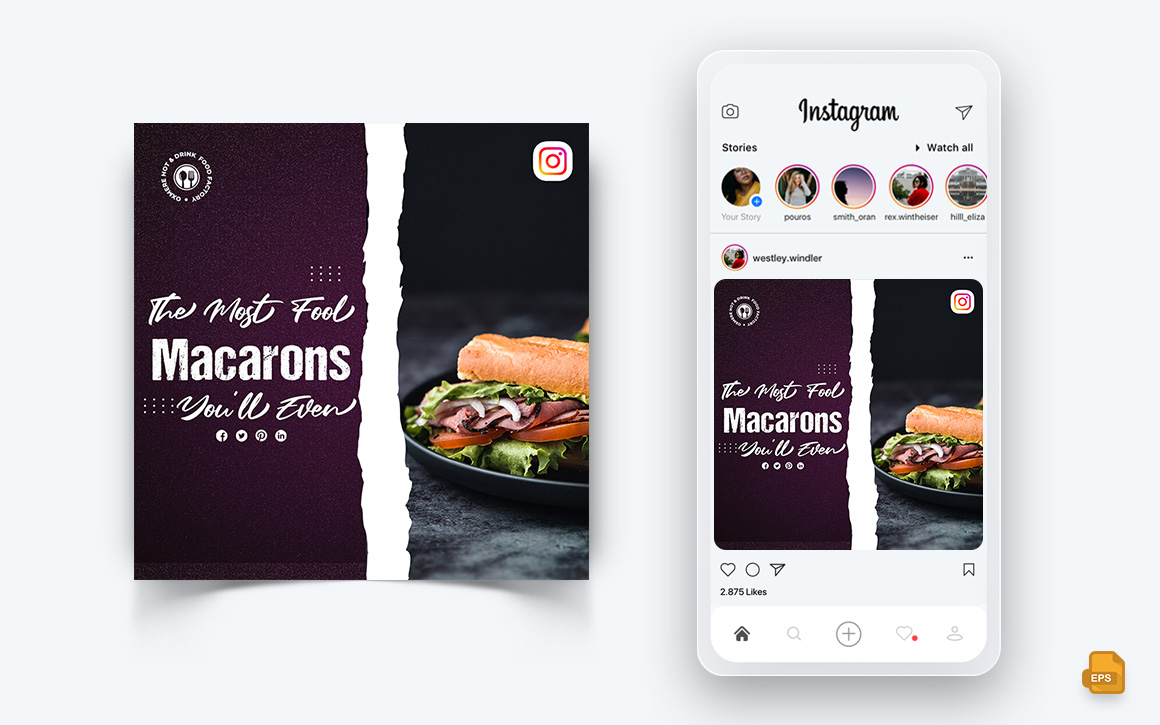 Food and Restaurant Offers Discounts Service Social Media Instagram Post Design-21