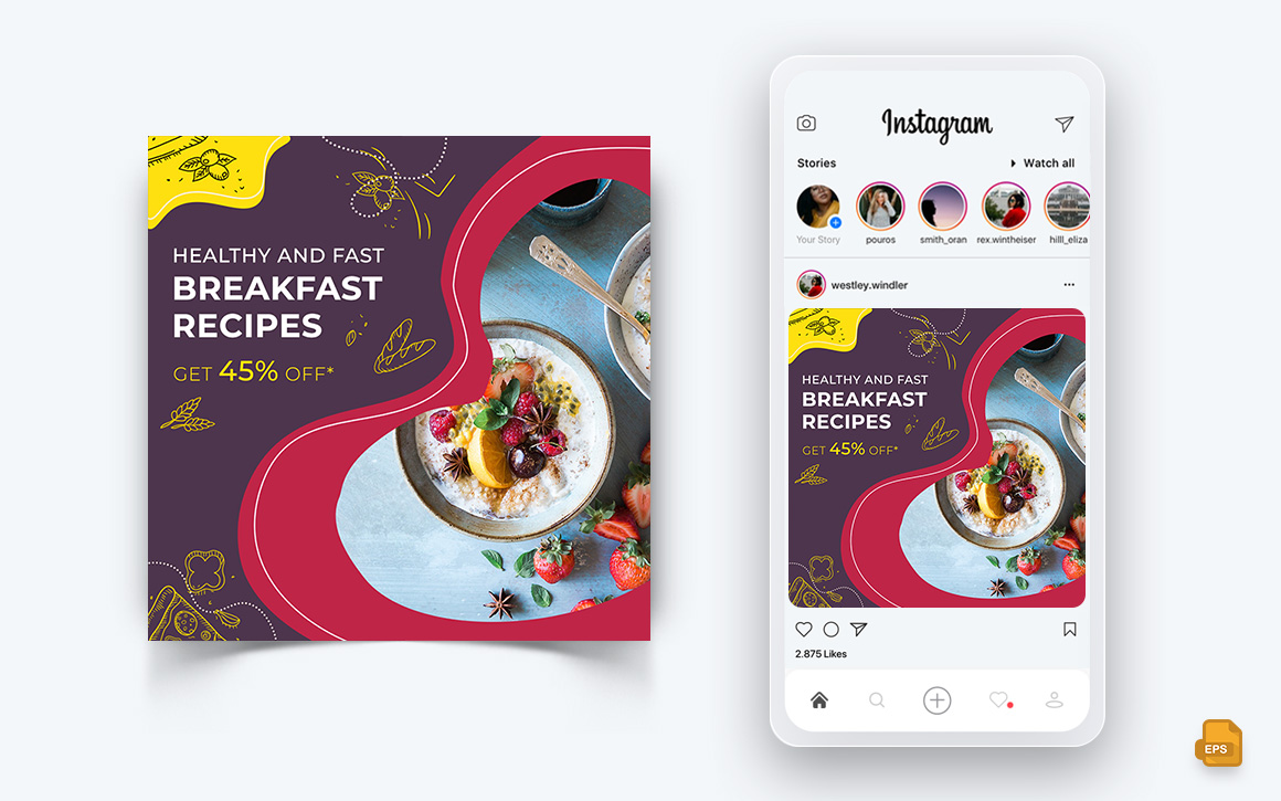 Food and Restaurant Offers Discounts Service Social Media Instagram Post Design-22