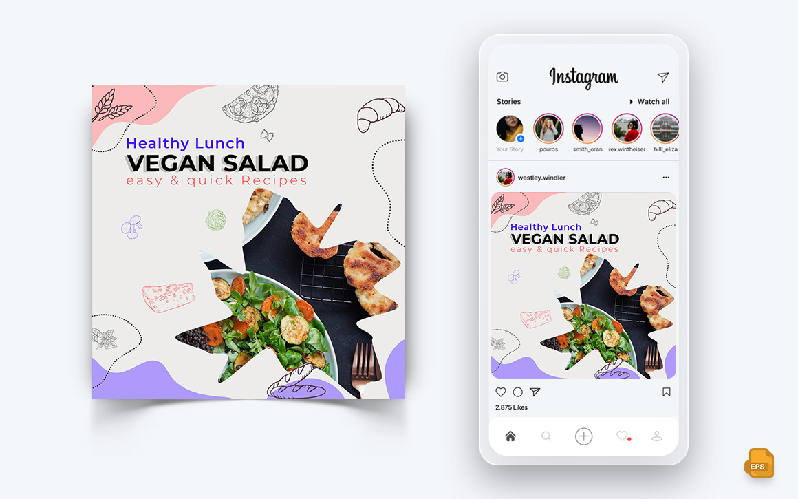 Food and Restaurant Offers Discounts Service Social Media Instagram Post Design-23